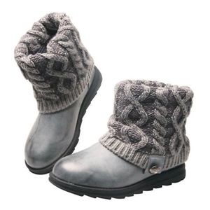 Muk Luks Pewter Grey Sweater Bootie